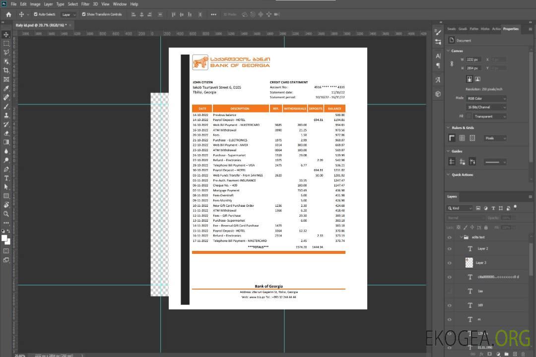 Déclaration de la Georgia Bank of Georgia template Déclaration de la Georgia Bank of Georgia template